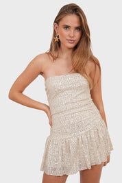 "Sparkly" dress champagne