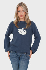 “Swan” sweater navy