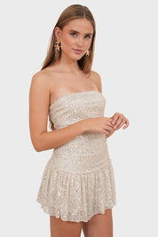 "Sparkly" dress champagne