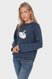 “Swan” sweater navy
