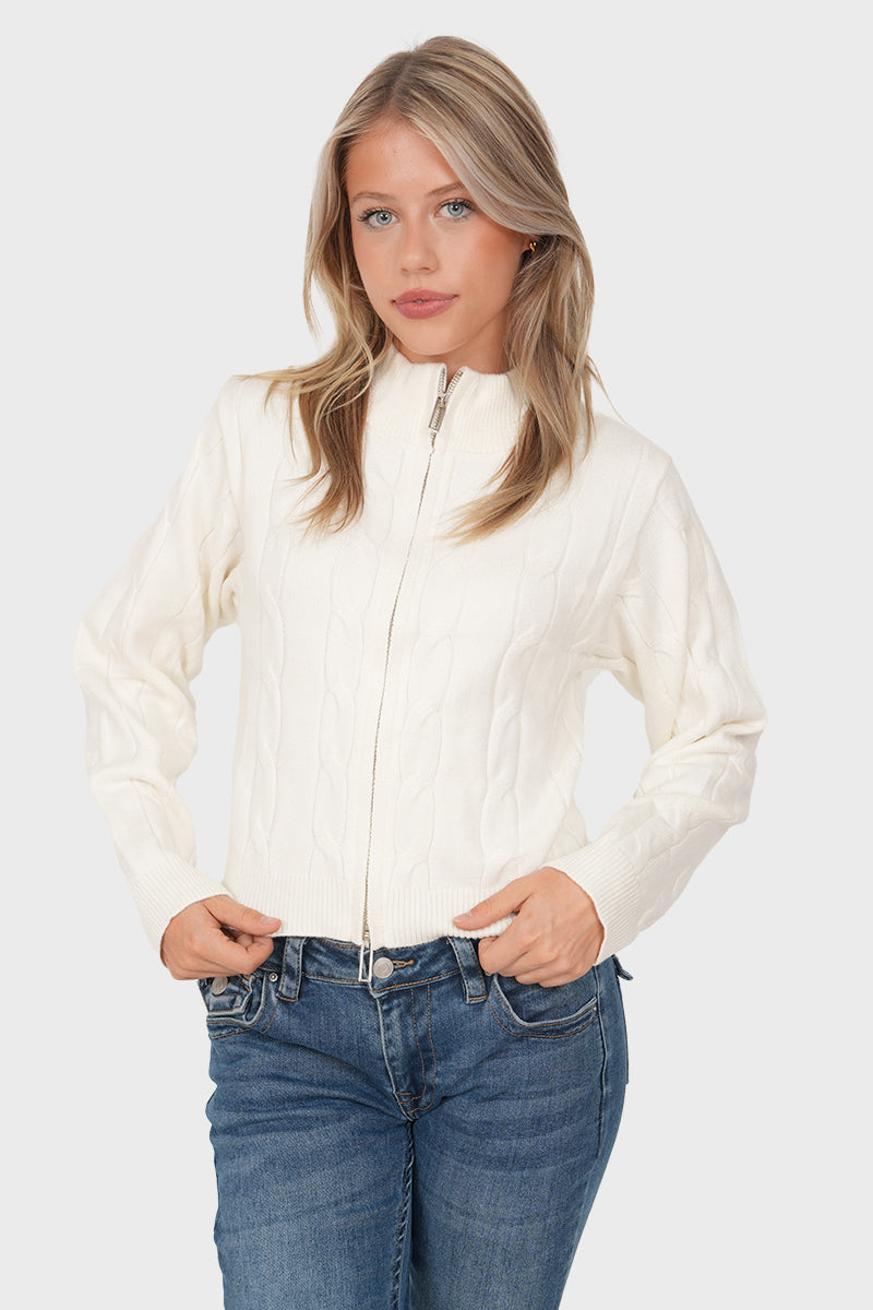 "Saga" cardigan white