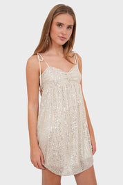 "Dazzle" dress champagne