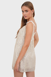 "Dazzle" dress champagne