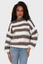 “Annabelle” sweater striped brown