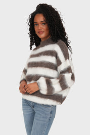 “Annabelle” sweater striped brown