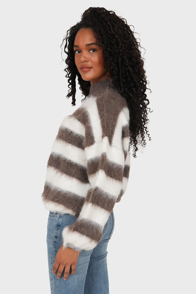 “Annabelle” sweater striped brown