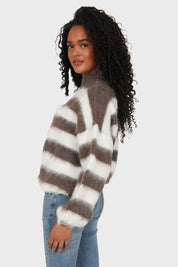 “Annabelle” sweater striped brown