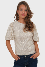 "Shiney" top champagne