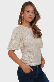"Shiney" top champagne