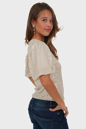 "Shiney" top champagne