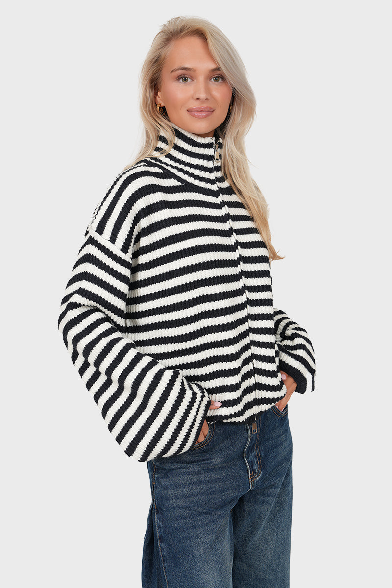 "Mikky” striped cardigan navy