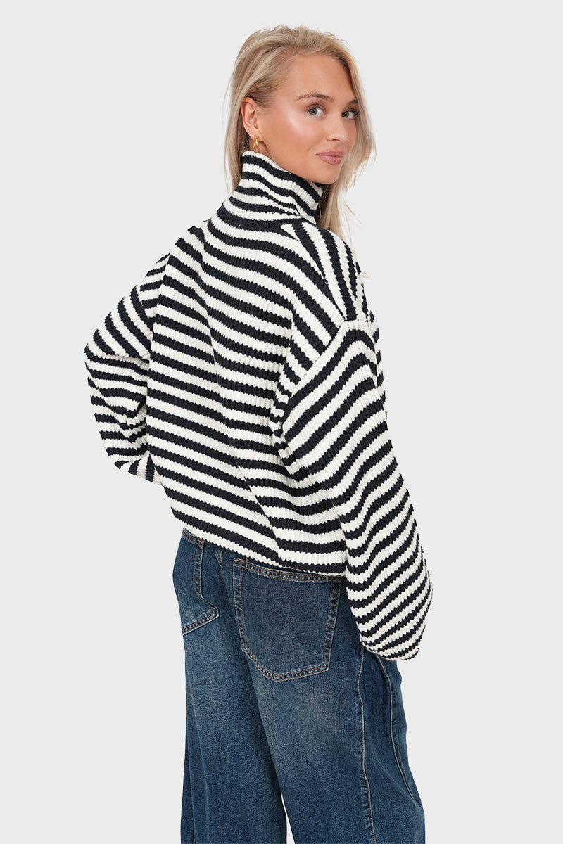 "Mikky” striped cardigan navy