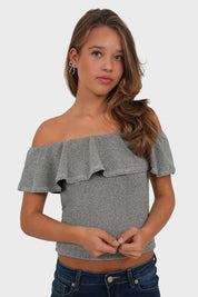 "Nora" top silver