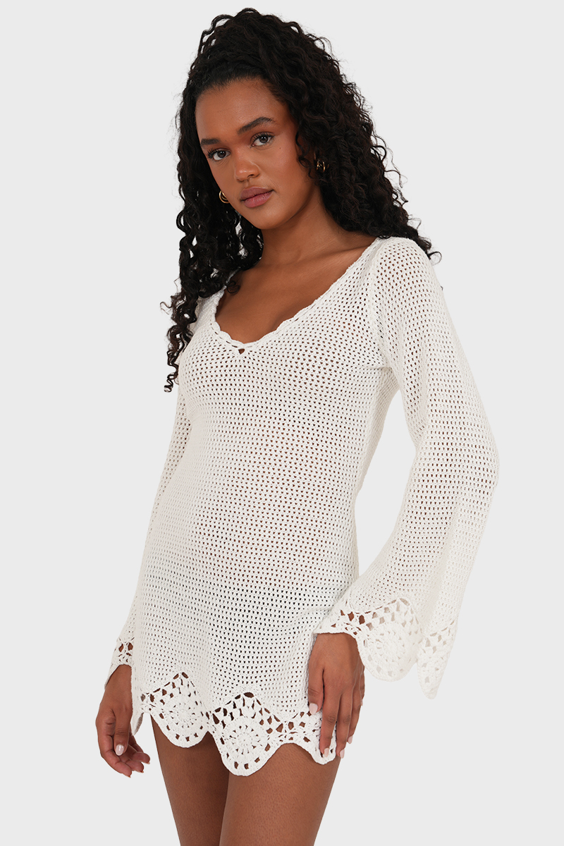 ella moss crochet dress Shop Elle Crochet Green/Pink Dress