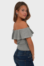 "Nora" top silver