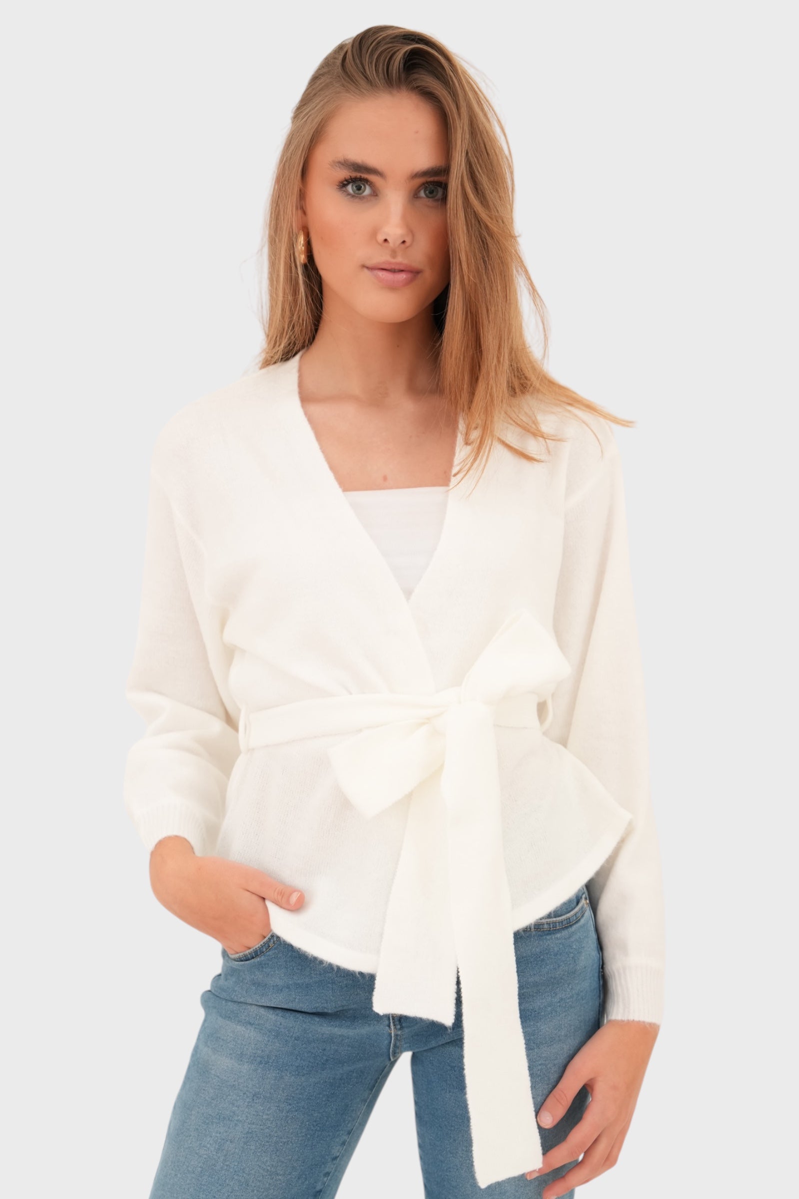 Cardigan "tricoté" blanc