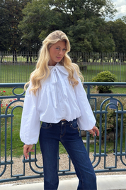 "Mohn" Bluse Weiß