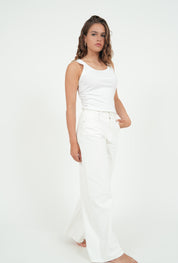 "Wide leg" jeans white
