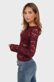 "Ivy" top bordeaux