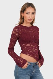 "Ivy" top bordeaux