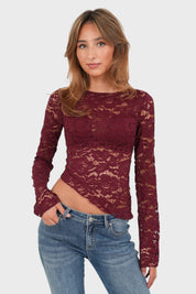 "Ivy" top bordeaux