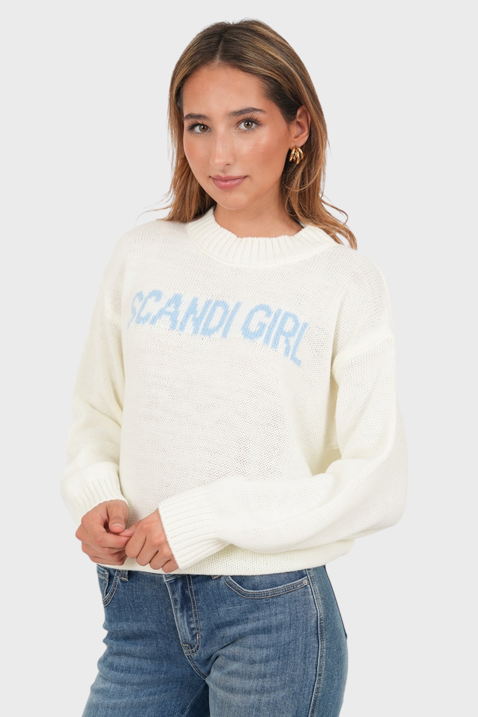 "Scandi girl" sweater white