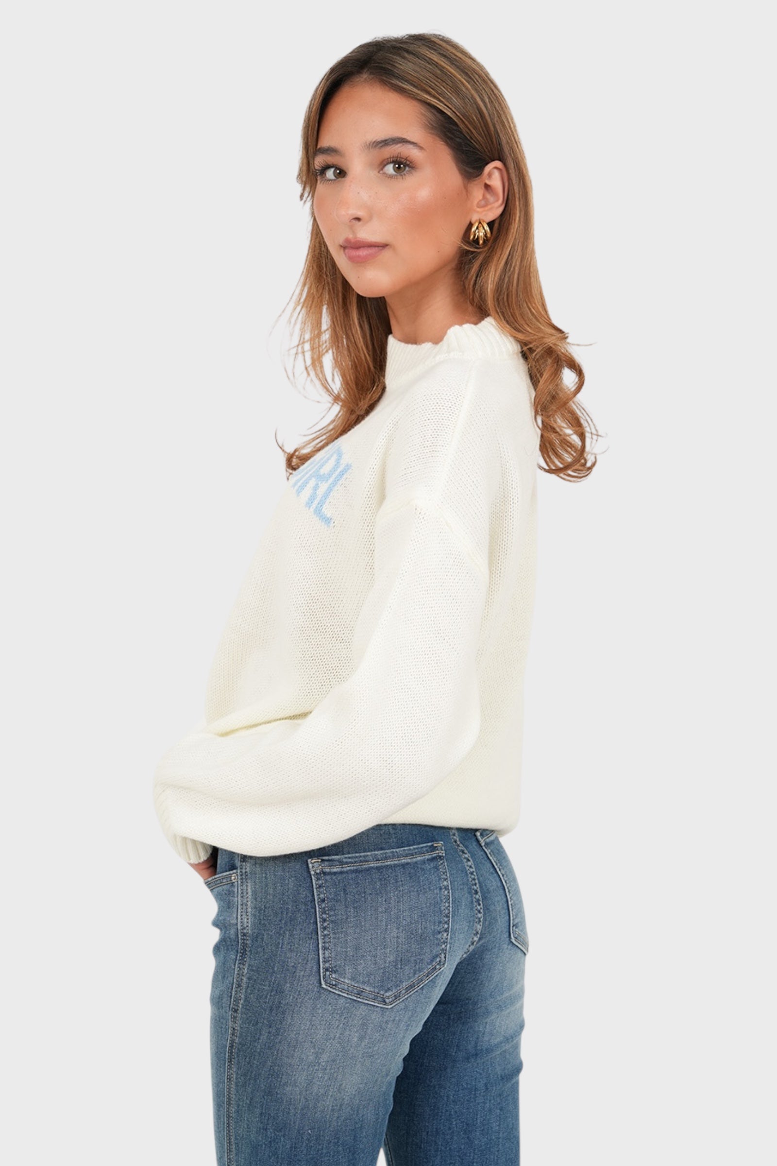 "Scandi girl" sweater white