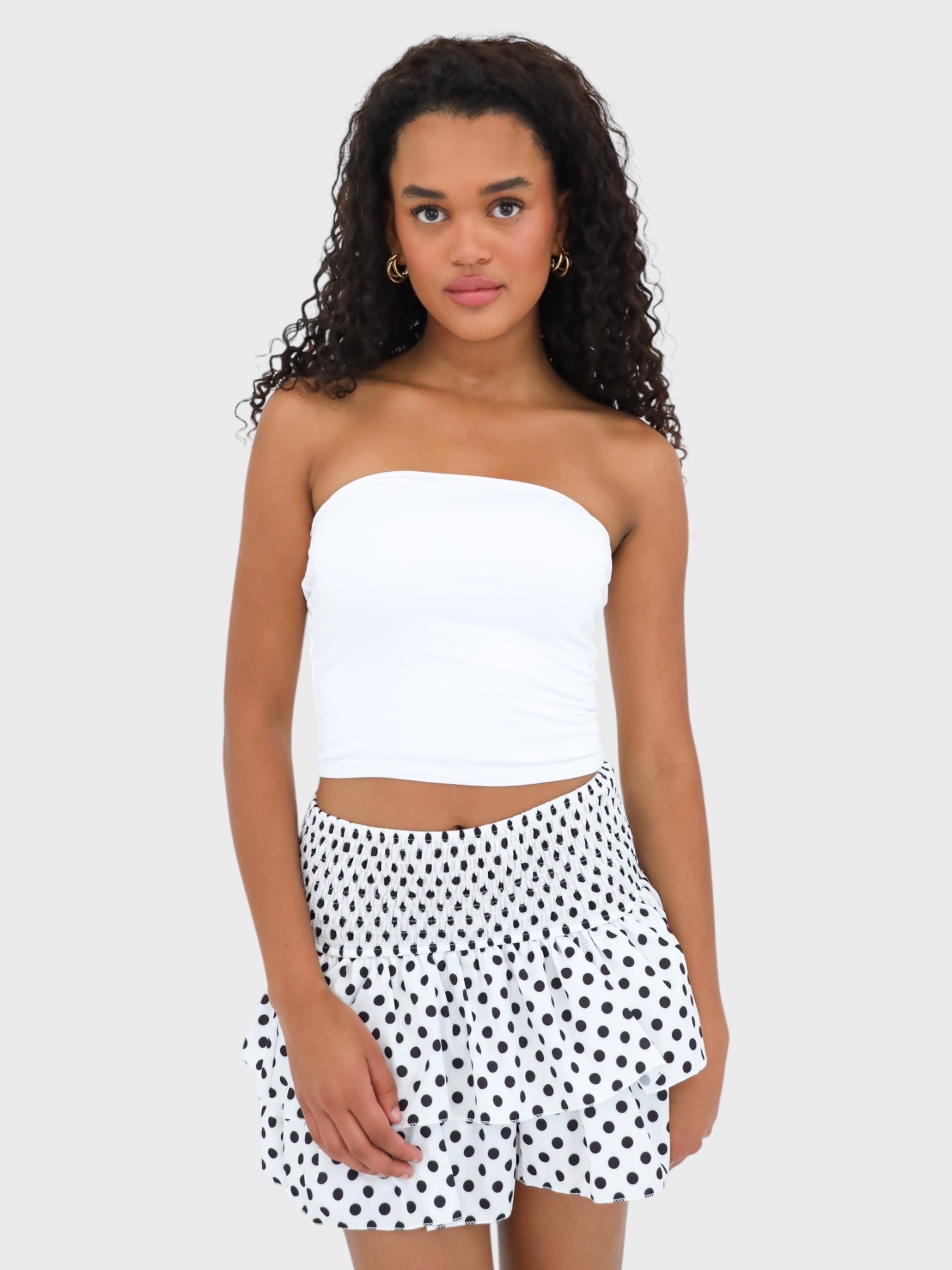 "Polkadot" skirt white