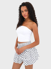 "Polkadot" skirt white