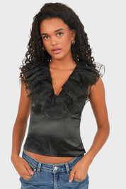 "Glow" top black