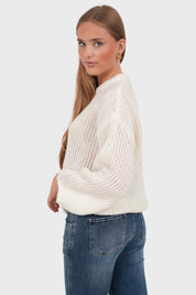 "Bisous" sweater white