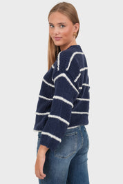 "Bisous" sweater navy
