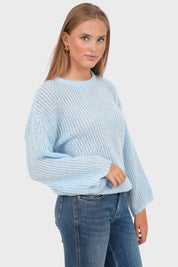 "Bisous" sweater blue