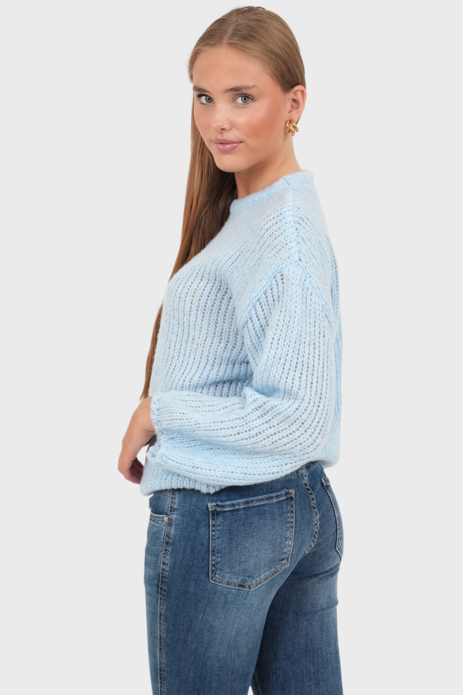 "Bisous" sweater blue