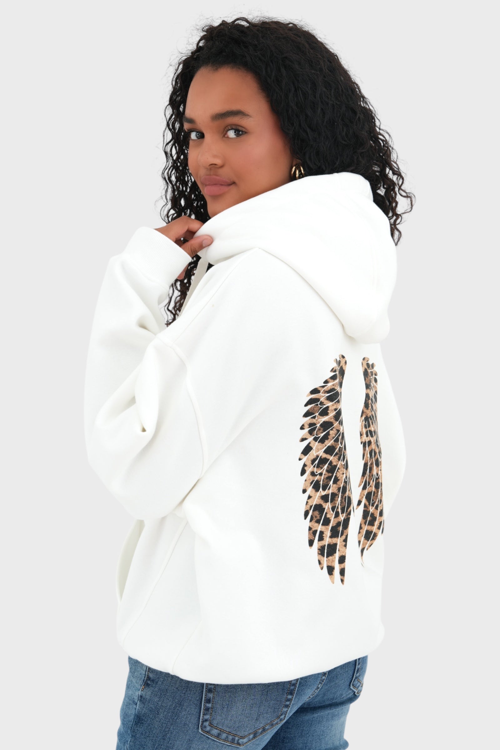 "Wing" hoodie leopard