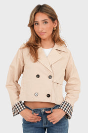"Checked" trenchcoat beige (PRE ORDER)