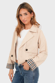 "Checked" trenchcoat beige (PRE ORDER)