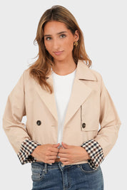 "Checked" trenchcoat beige (PRE ORDER)