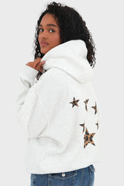 "Stars" leopard hoodie grey