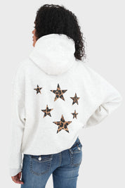 "Stars" leopard hoodie grey