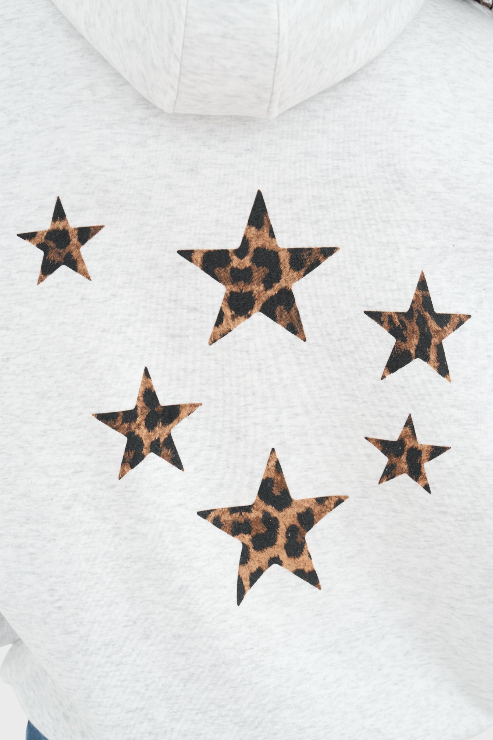 "Stars" leopard hoodie grey