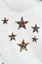 "Stars" leopard hoodie grey
