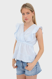 "Blooming" blouse blue