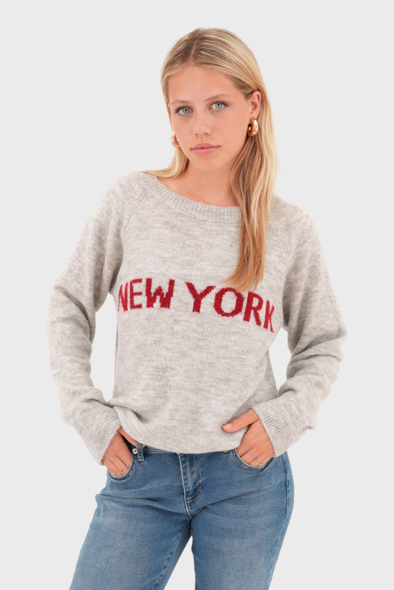 "New York" sweater grey