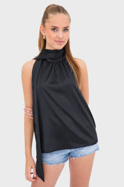 "Satin" top black