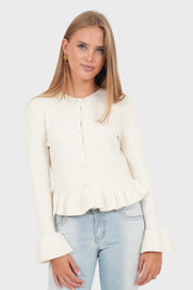 "Eloise" Cardigan White