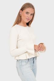 "Eloise" Cardigan White