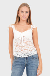 "Luna" top white
