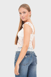 "Luna" top white
