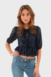 "Glitter" top navy